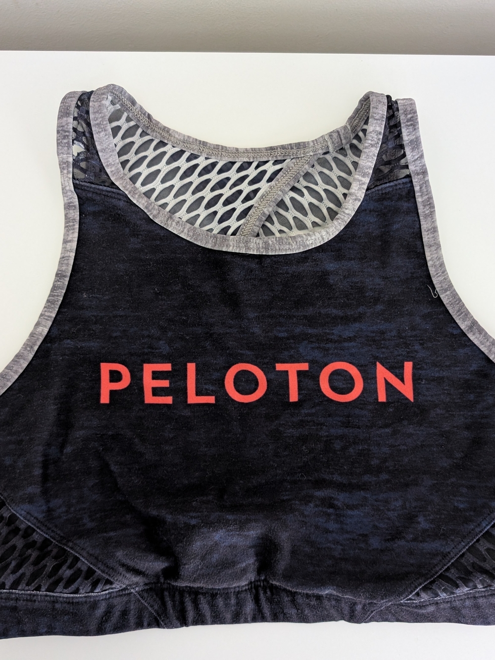 Peloton x WITH Wear It To Heart High Neck Sports Bra Black Coral Logo S